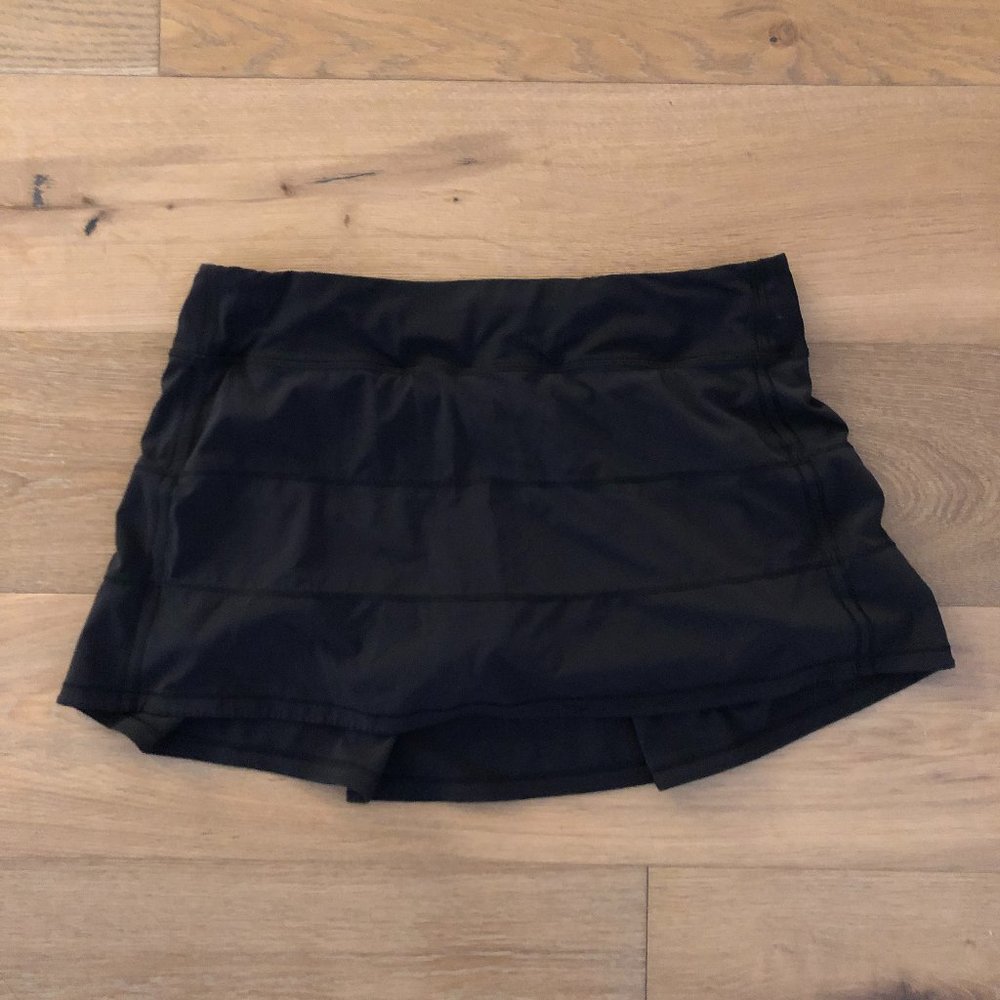 LULULEMON Women's Pace Rival Athletic Tennis Outdoor Black Skirt Shorts Skort 12